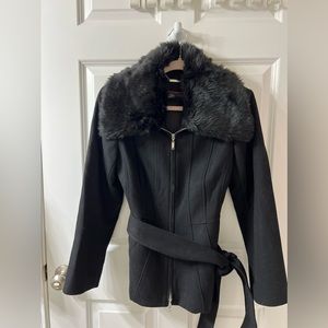 White House Black Market fur collar coat.